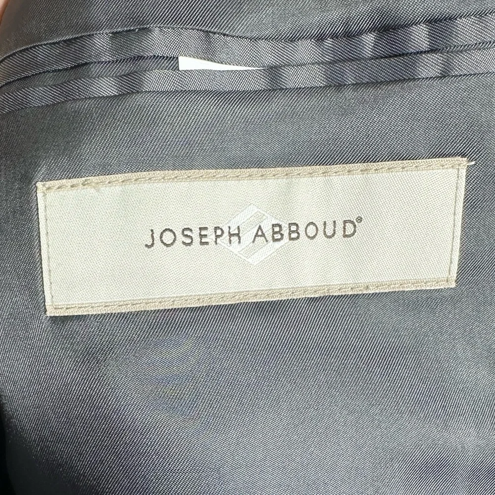 Joseph Abboud Mens 46R Grey‎ Plaid 100% Wool 2-Button Blazer Sport Coat Jacket